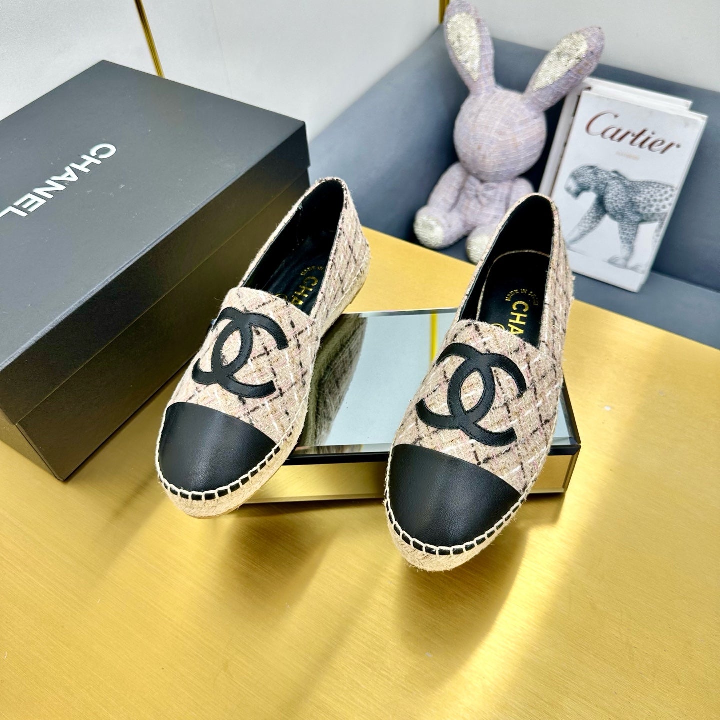CC 25s Slipâ€“on Espadrilles Pink Nude Tweed 297823