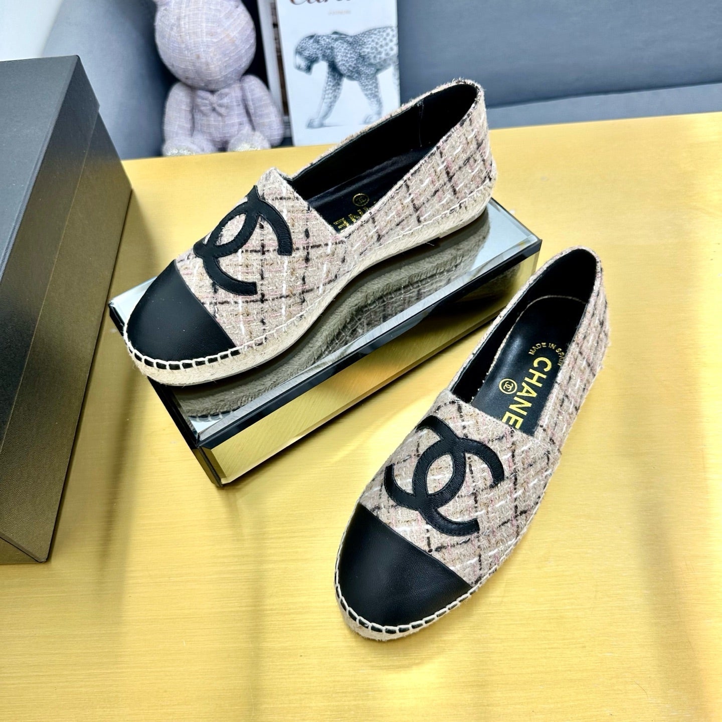CC 25s Slipâ€“on Espadrilles Pink Nude Tweed 297823