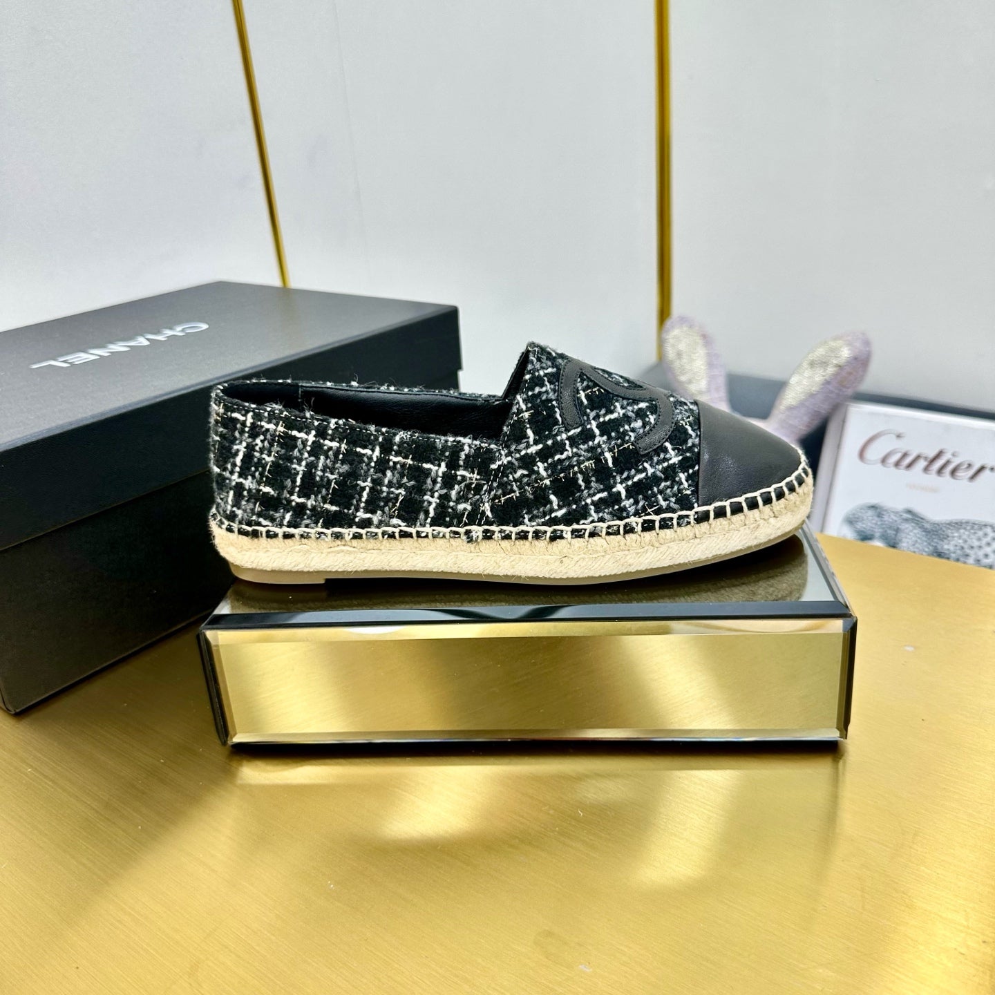 CC 25s Slipâ€“on Espadrilles Black/White Tweed 297824