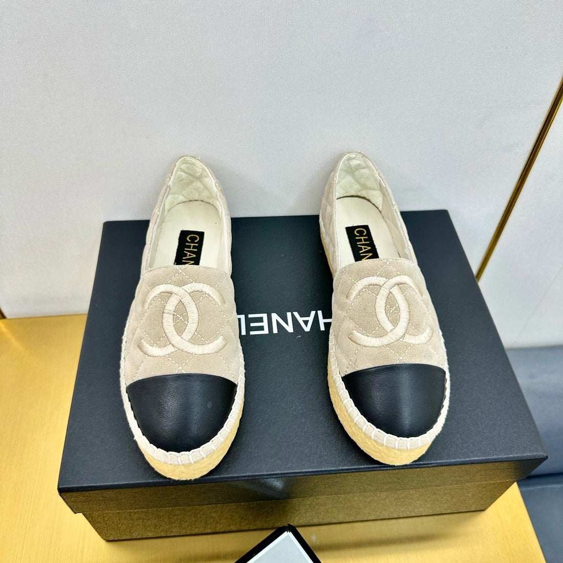 CC 25s Slipâ€“on Espadrilles Beige Velvet 297828