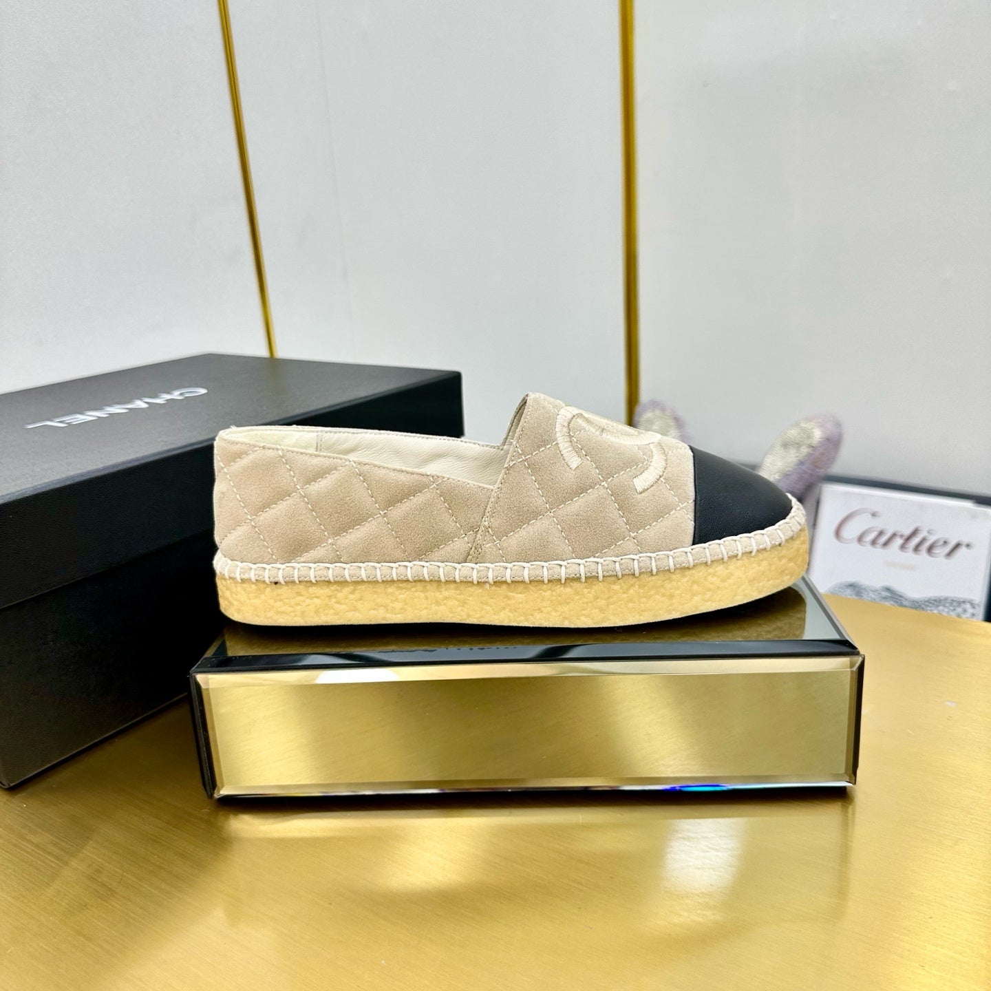 CC 25s Slipâ€“on Espadrilles Beige Velvet 297828