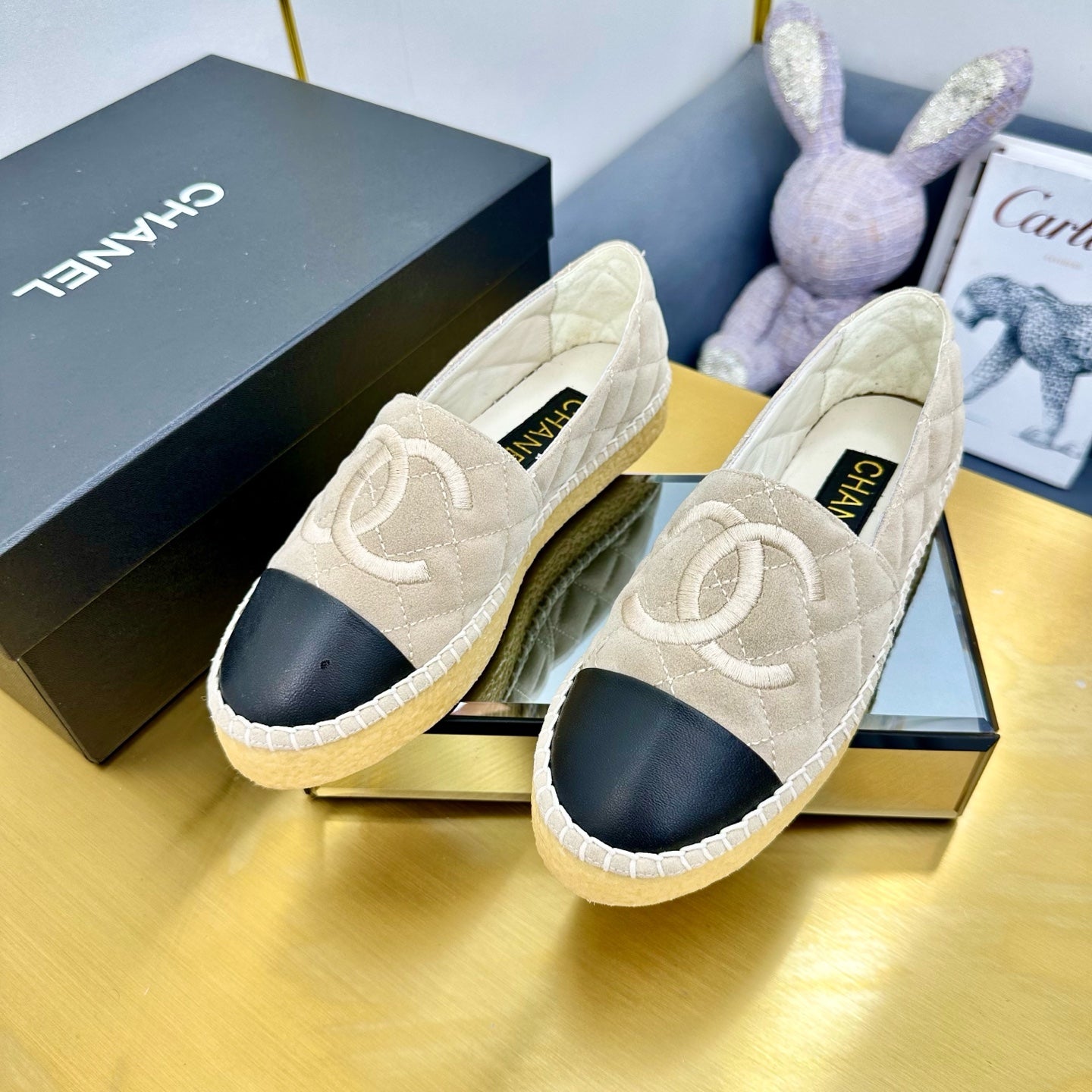 CC 25s Slipâ€“on Espadrilles Beige Velvet 297828