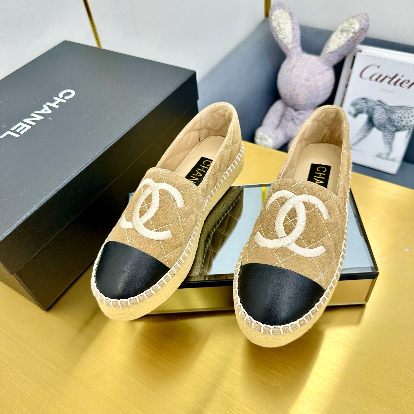 CC 25s Slipâ€“on Espadrilles Light Brown Velvet 297829