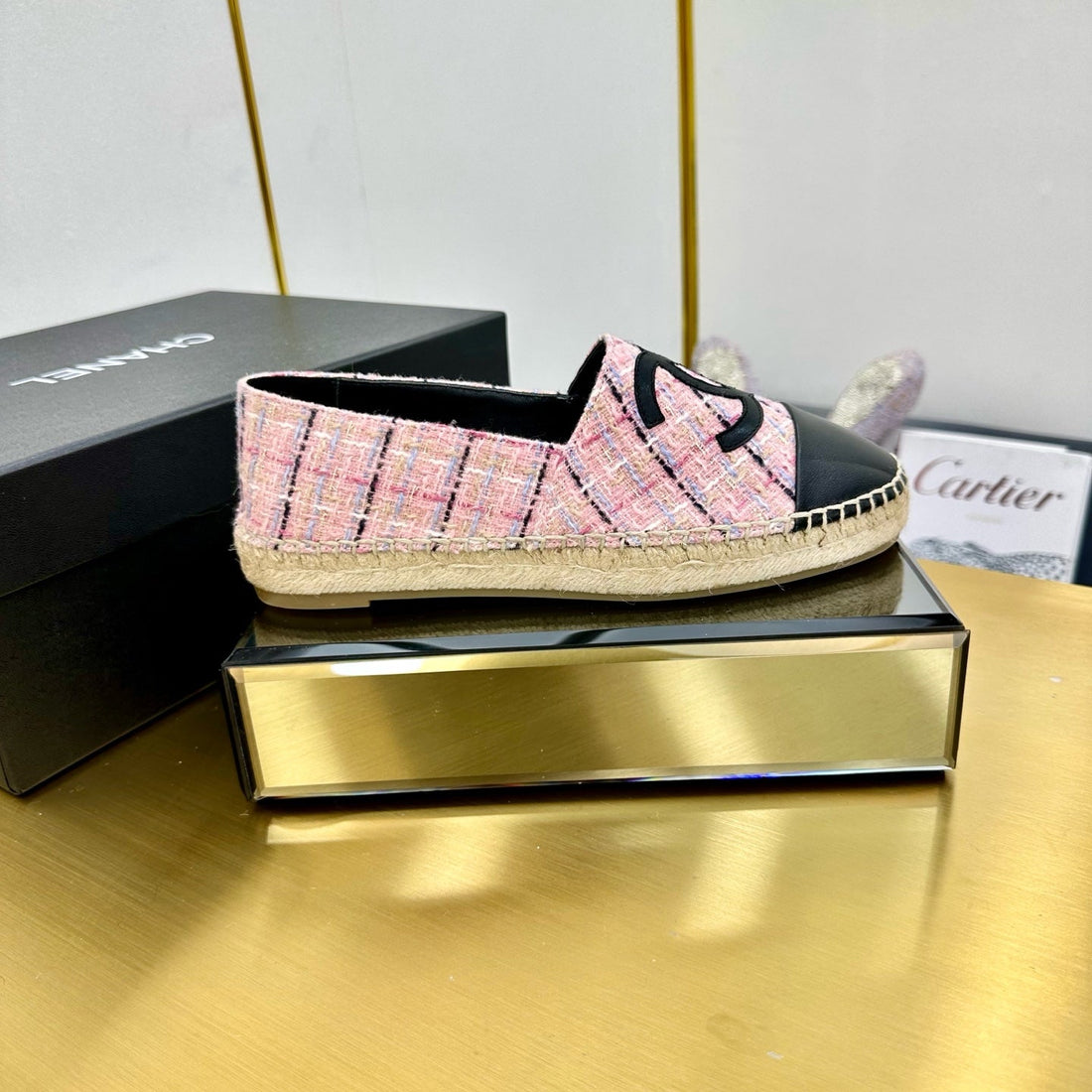 CC 25s Slipâ€“on Espadrilles Pink/Black Tweed 297826