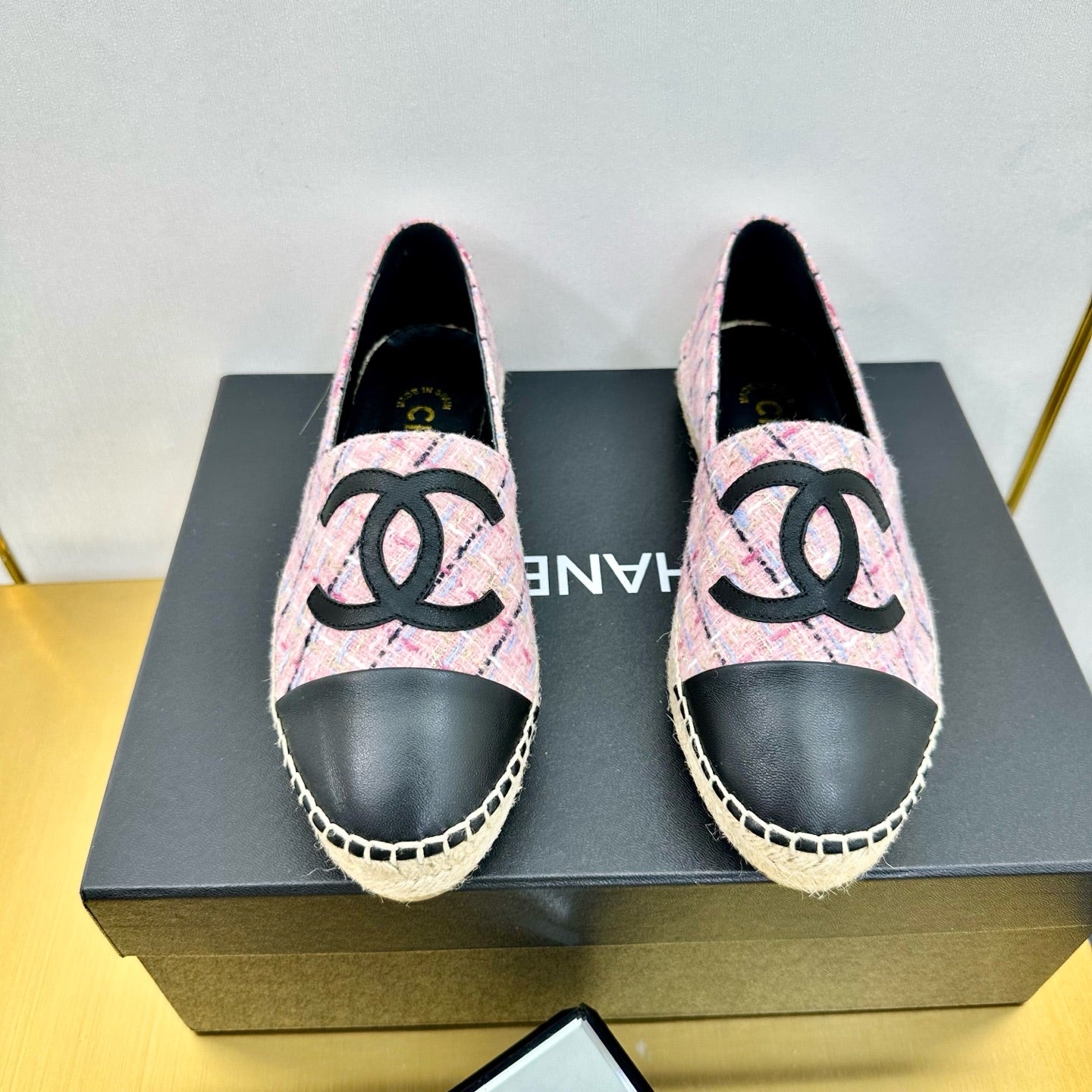 CC 25s Slipâ€“on Espadrilles Pink/Black Tweed 297826