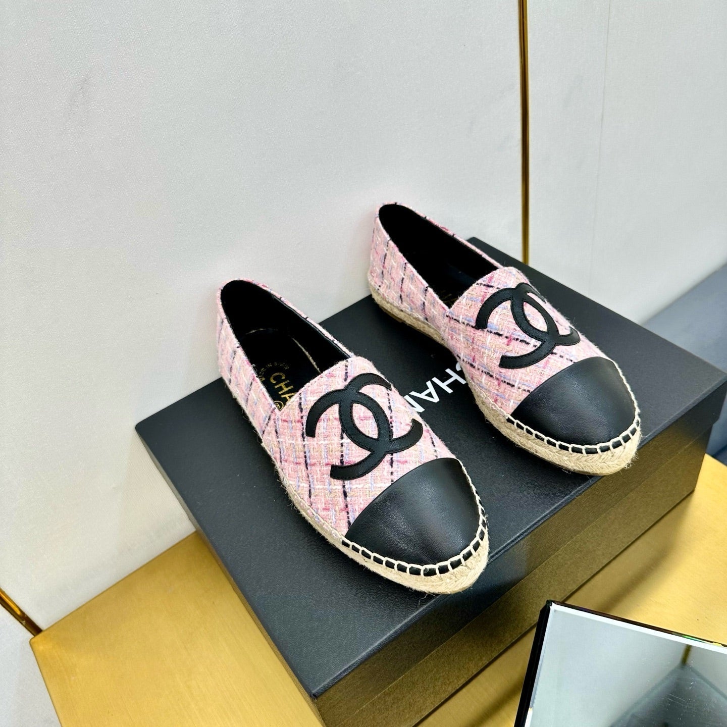 CC 25s Slipâ€“on Espadrilles Pink/Black Tweed 297826