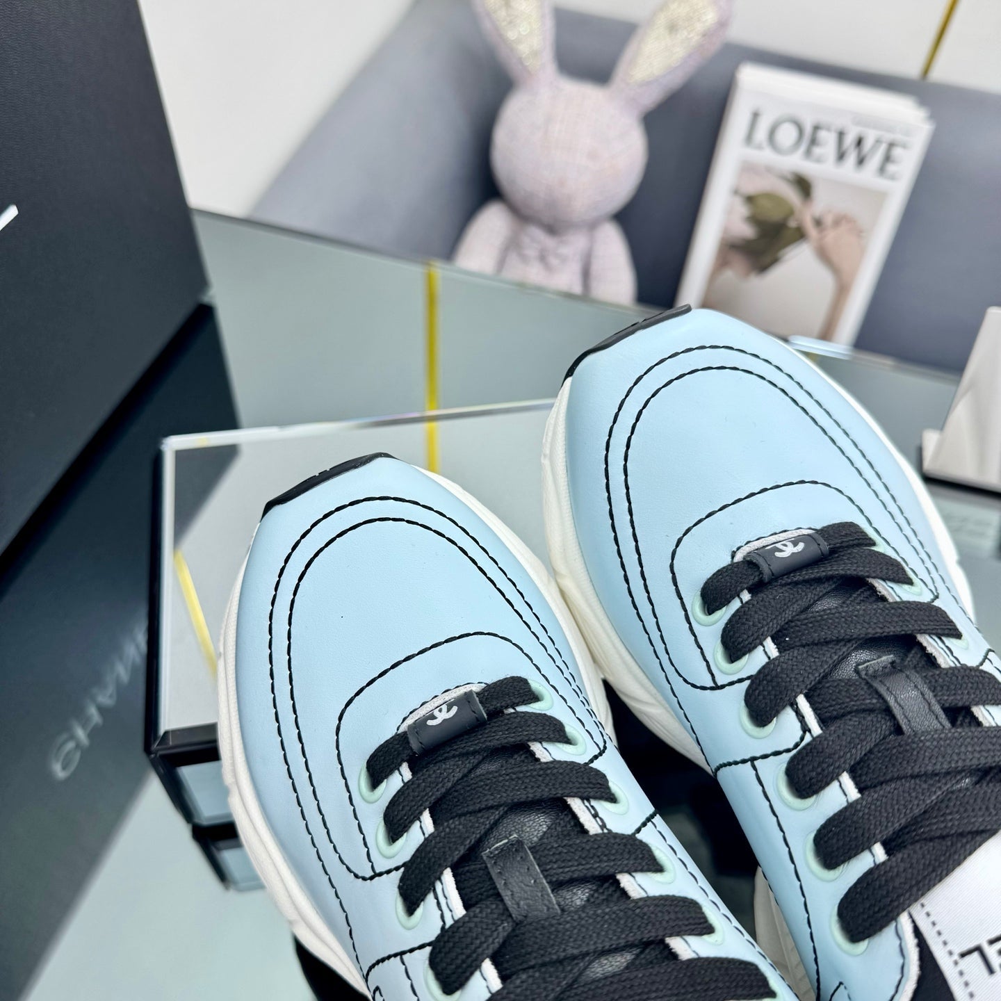 CC Sneaker Sky Blue with Logo Cowhide 238619