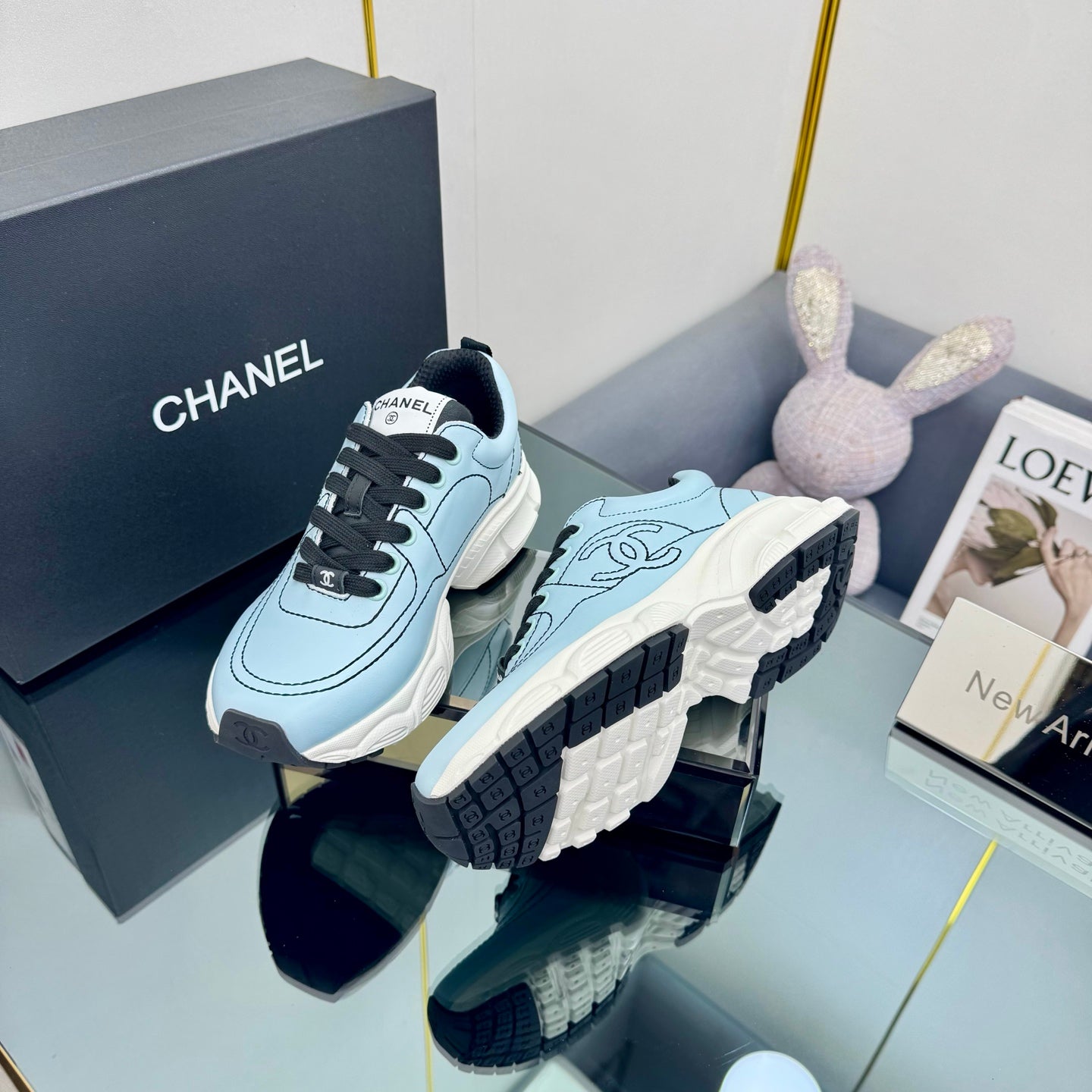 CC Sneaker Sky Blue with Logo Cowhide 238619