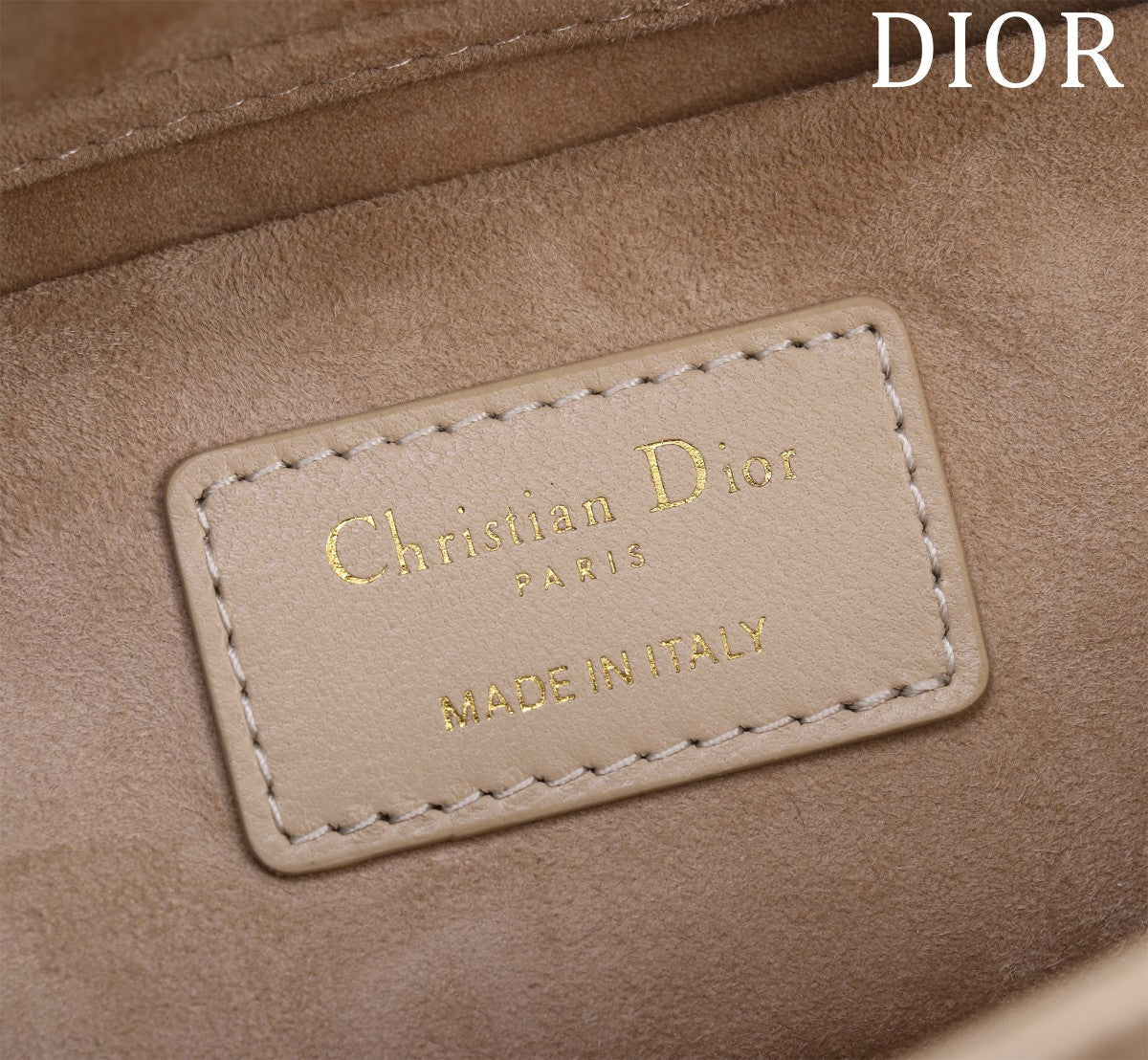 medium lady d-joy 26 light beige lambskin