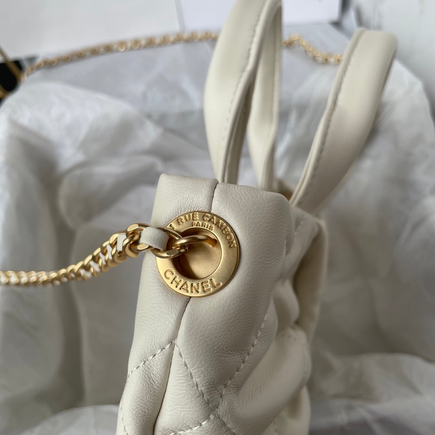 CC 25K Mini Bow Bag 26cm White Calfskin