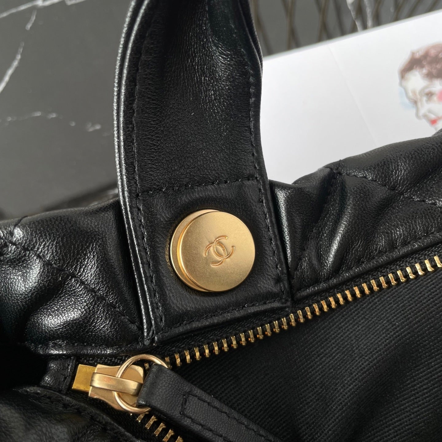 CC 25K Bow Bag 38cm Black Calfskin