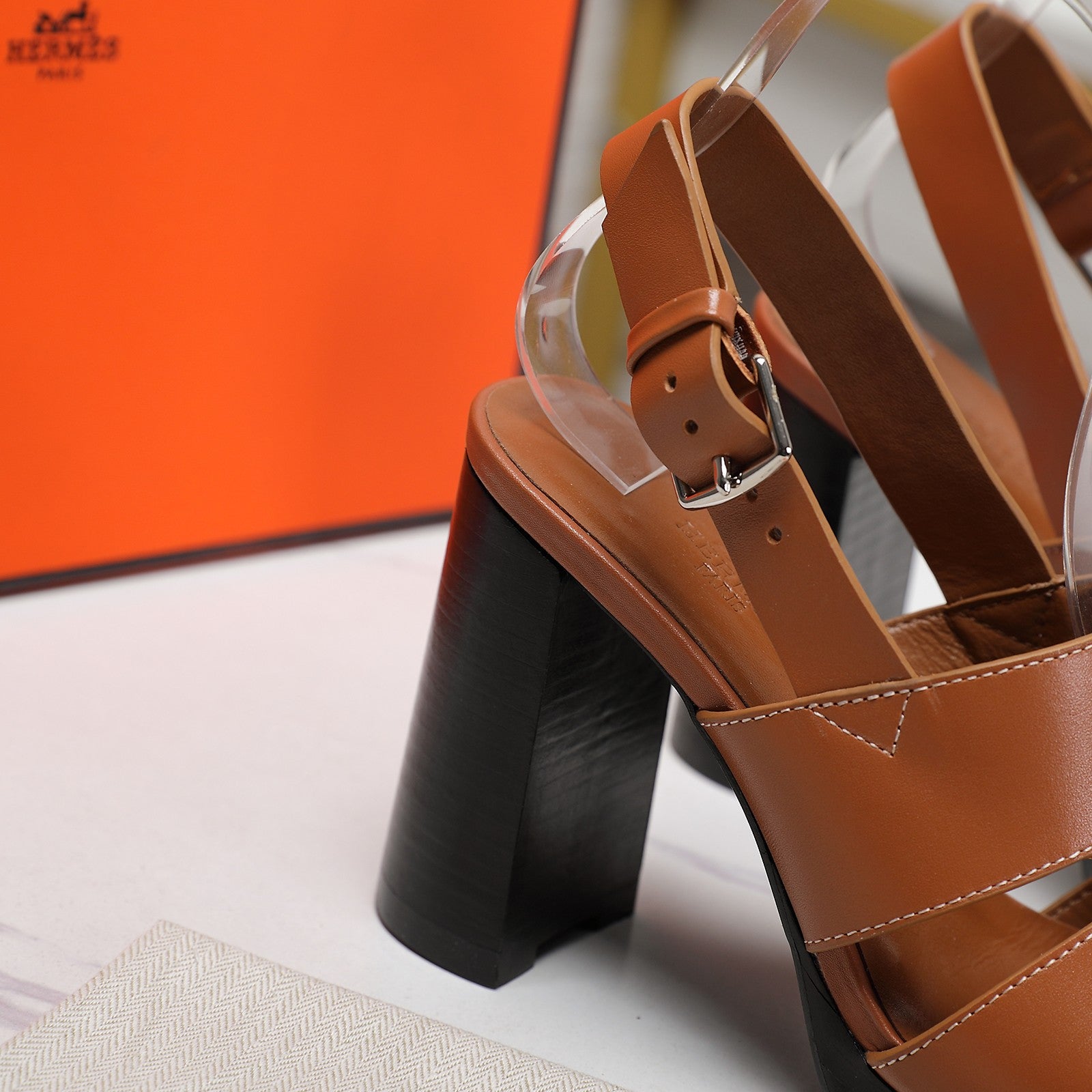 ERIS 95 SANDAL CARAMEL CALFSKIN