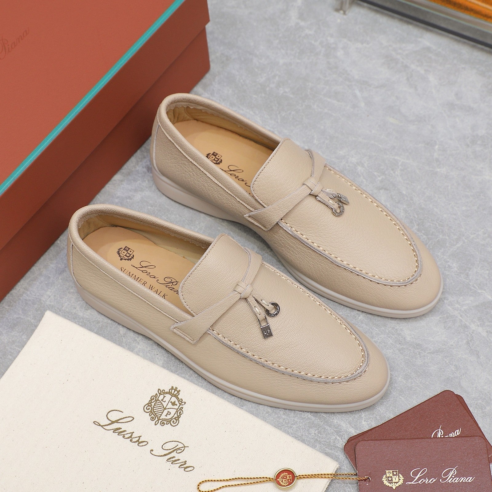 LP SUMMER CHARMS WALK LOAFERS BEIGE LAMBSKIN