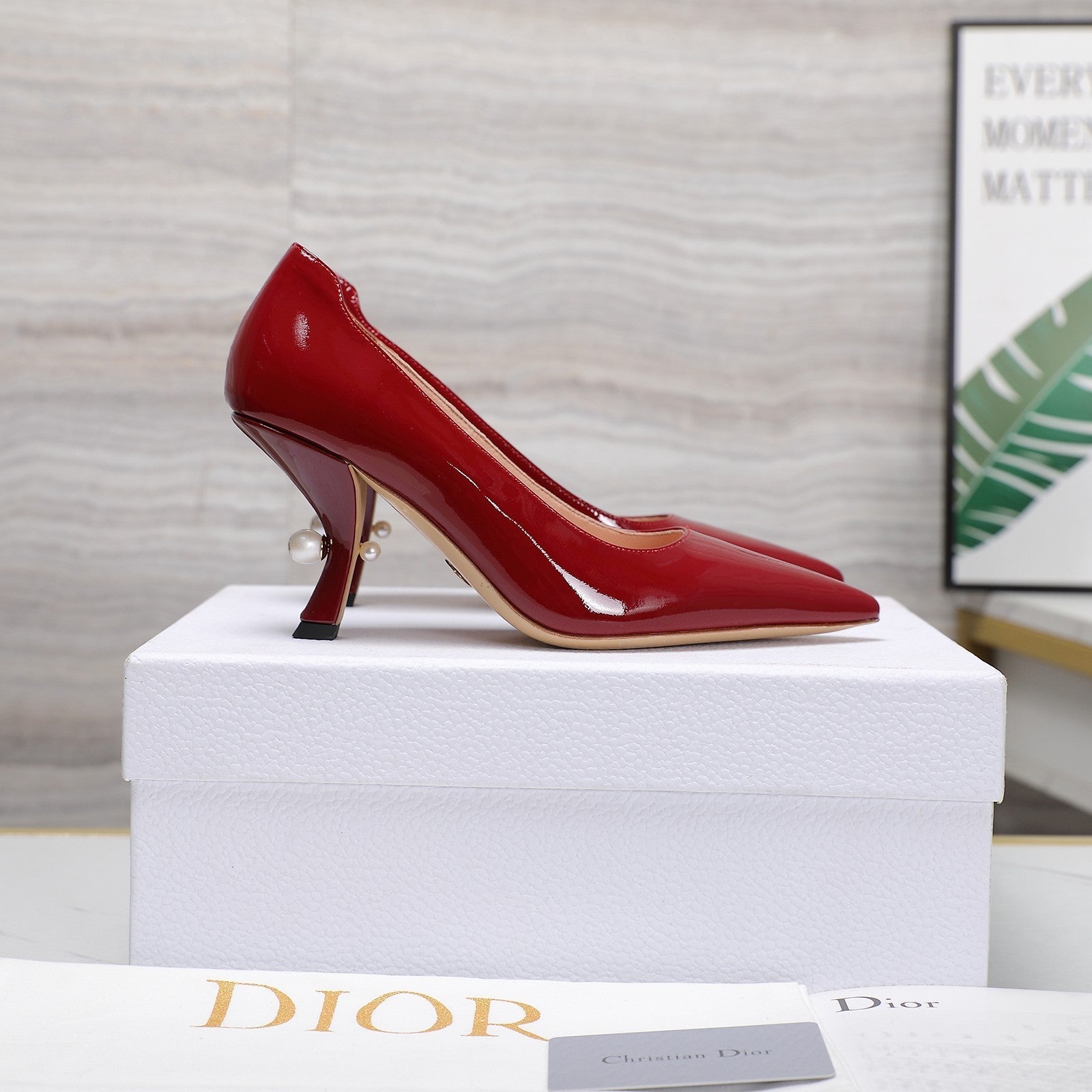 CD Tribales Pump 80mm Glossy Red Cowhide