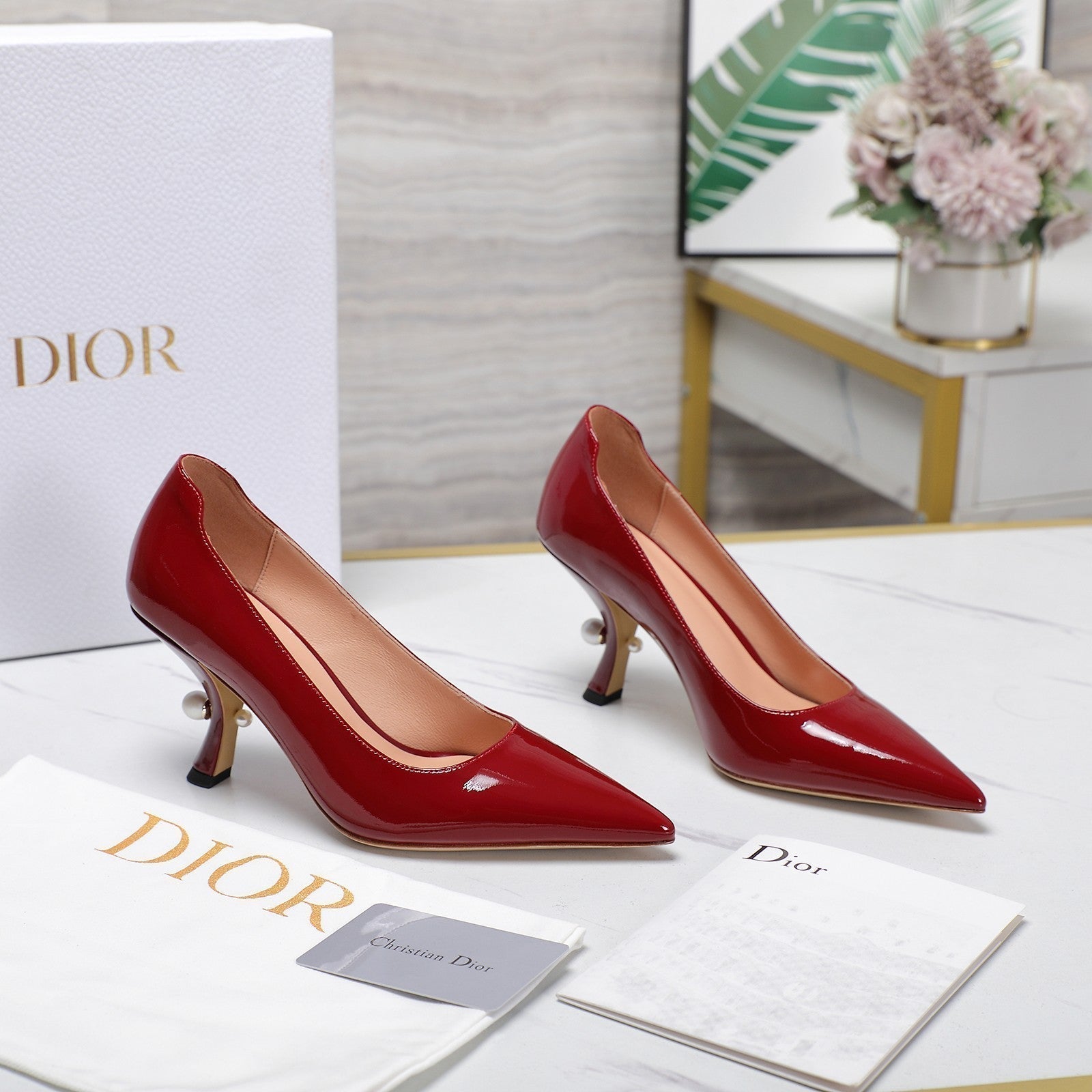 CD Tribales Pump 80mm Glossy Red Cowhide