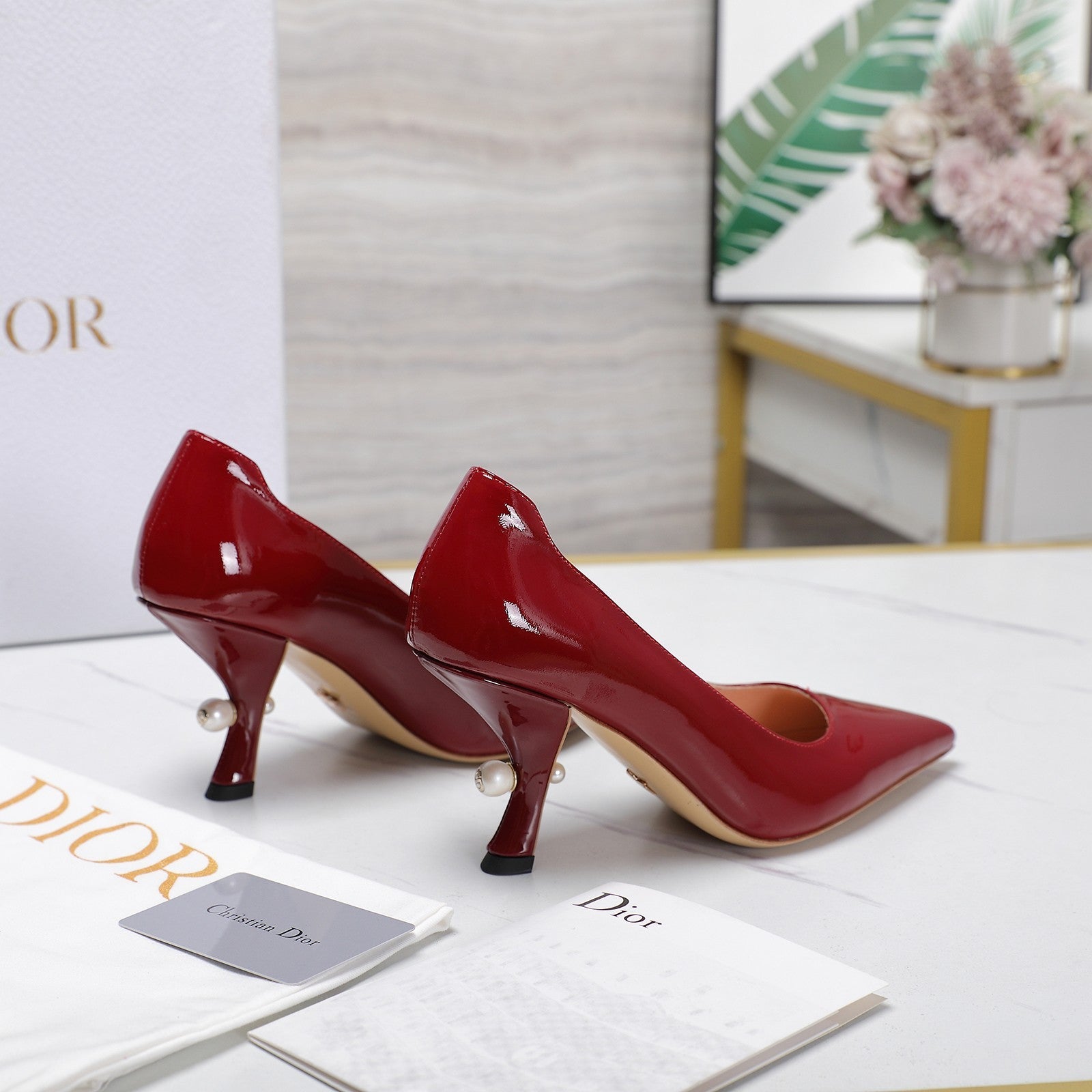 CD Tribales Pump 80mm Glossy Red Cowhide