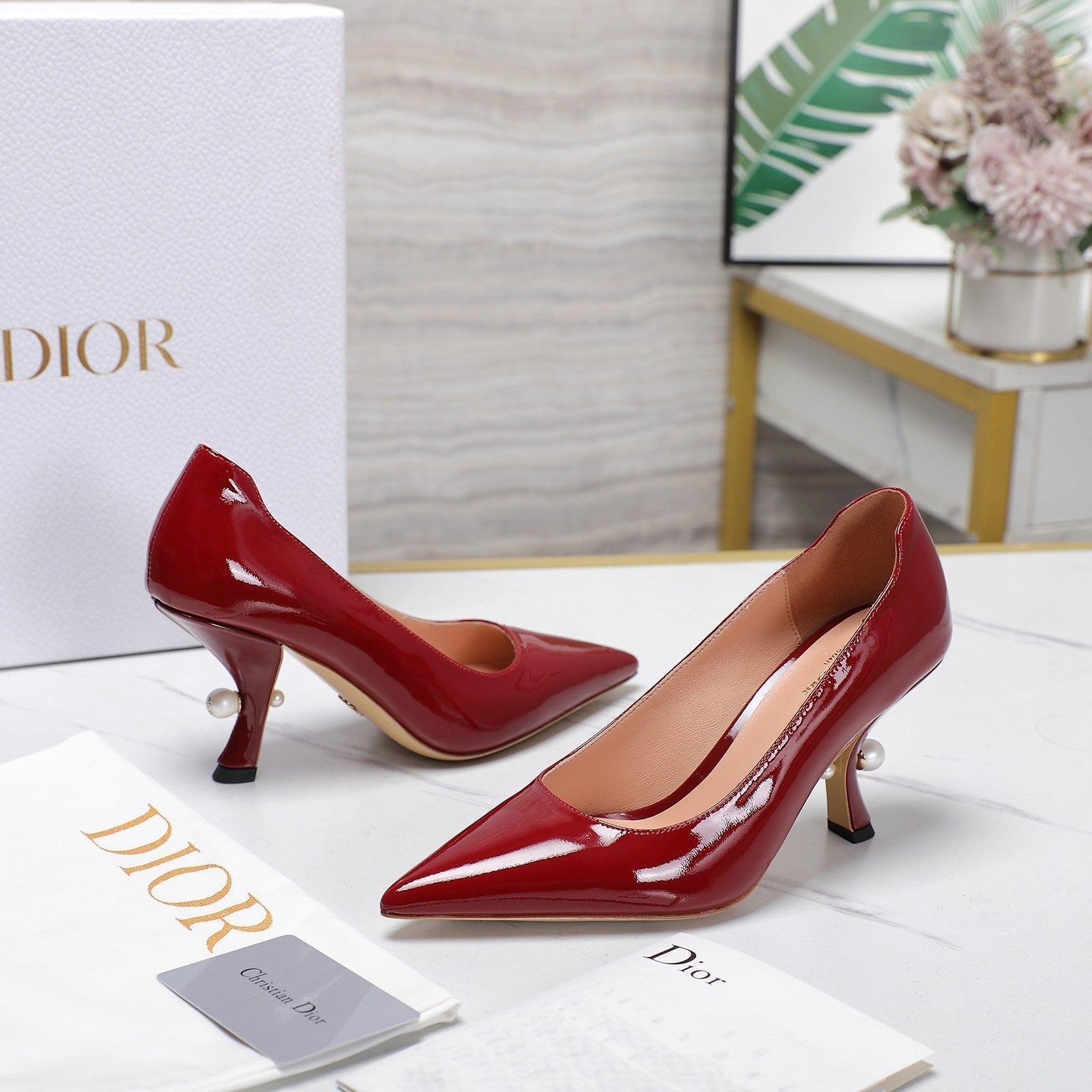 CD Tribales Pump 80mm Glossy Red Cowhide