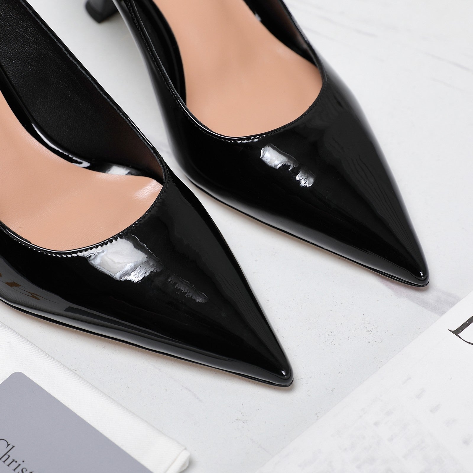 CD Tribales Pump 80mm Glossy Black Cowhide