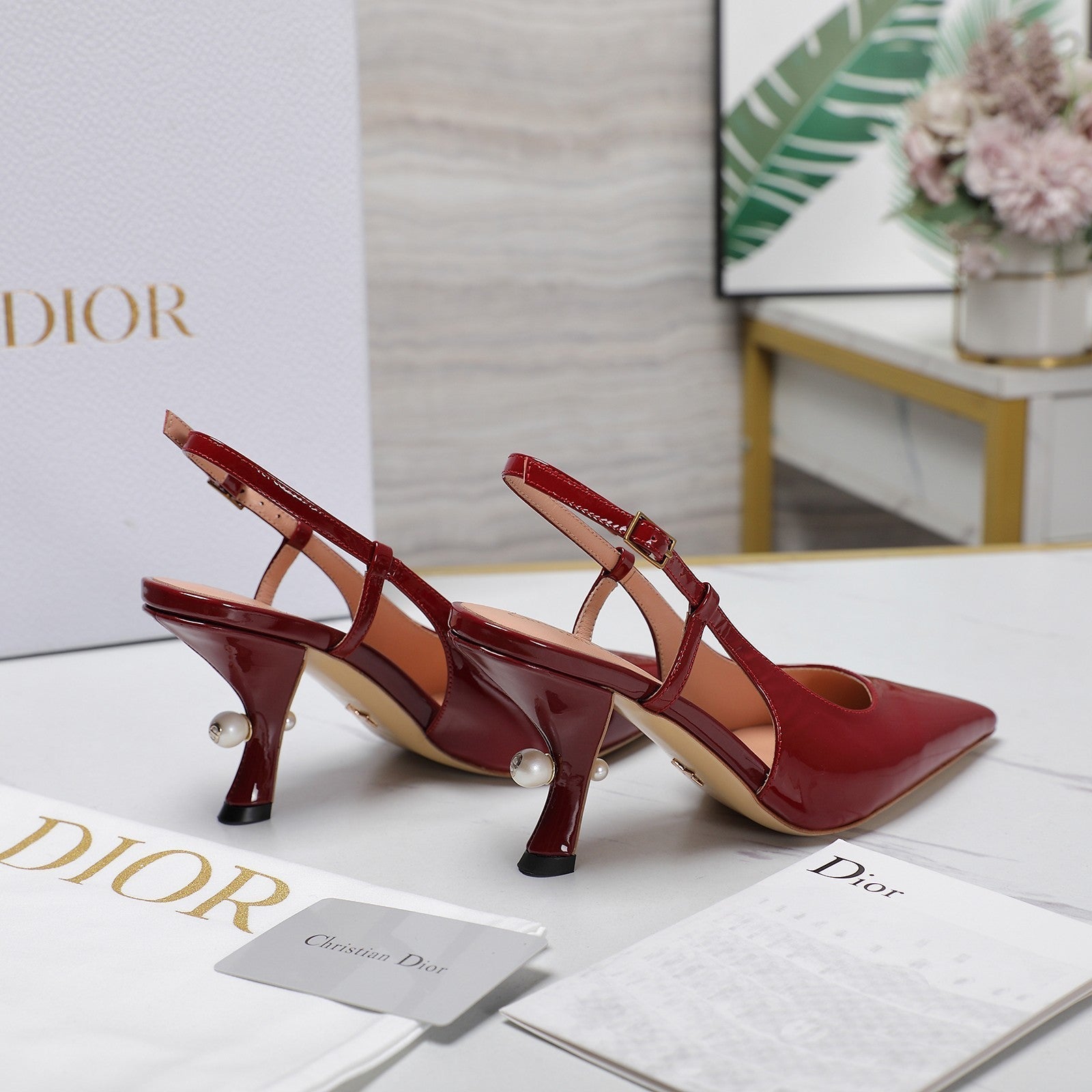 CD Tribales Slingback Pump Glossy Red Cowhide