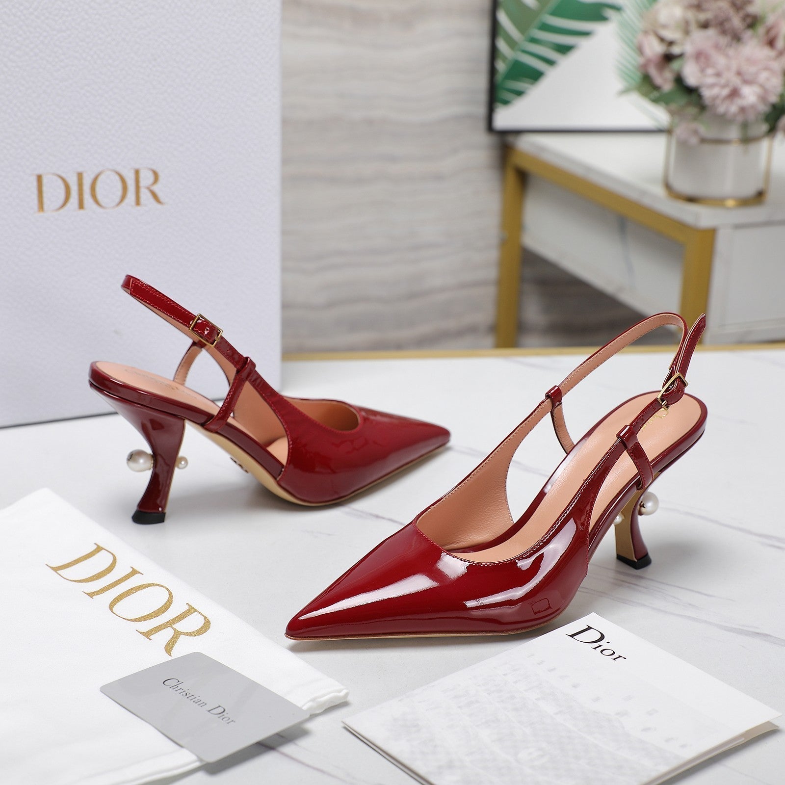 CD Tribales Slingback Pump Glossy Red Cowhide