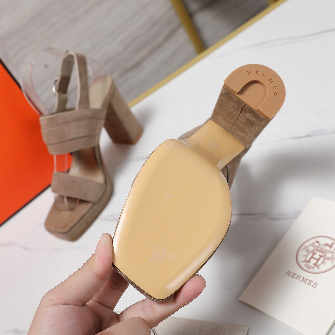 HM 25 Slingback Keen 90 Grey Suede