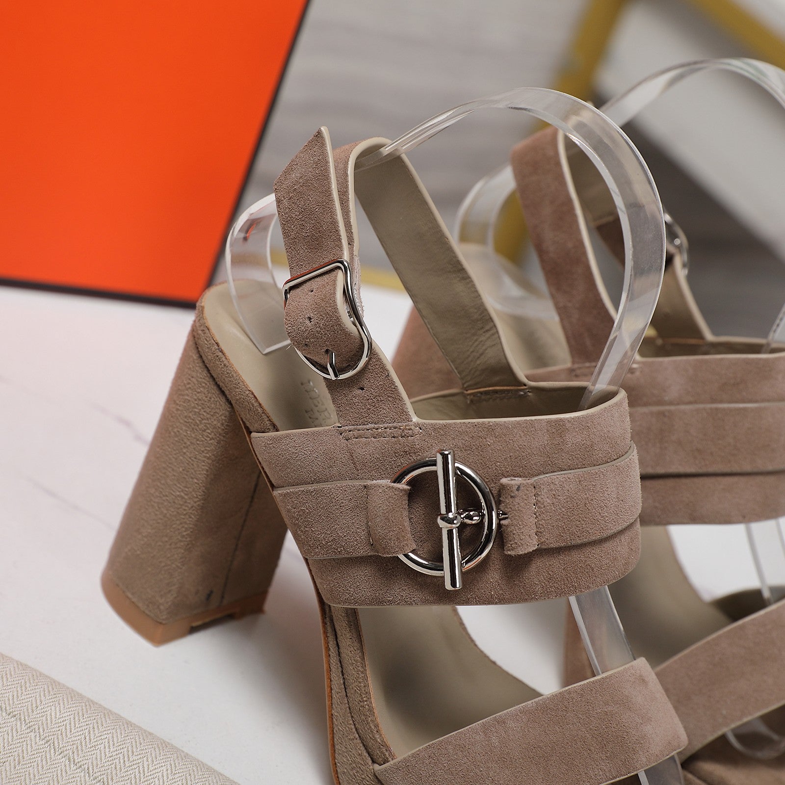 HM 25 Slingback Keen 90 Grey Suede