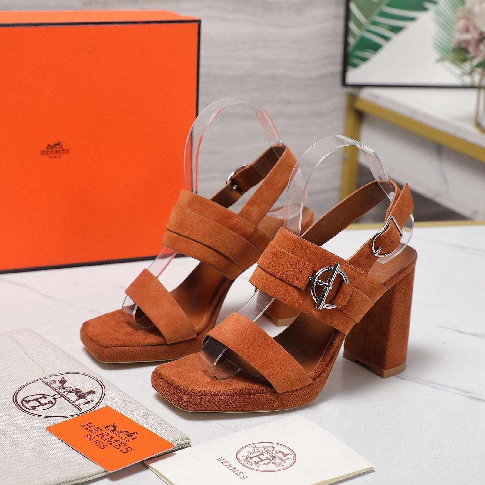 HM 25 Slingback Keen 90 Brown Suede