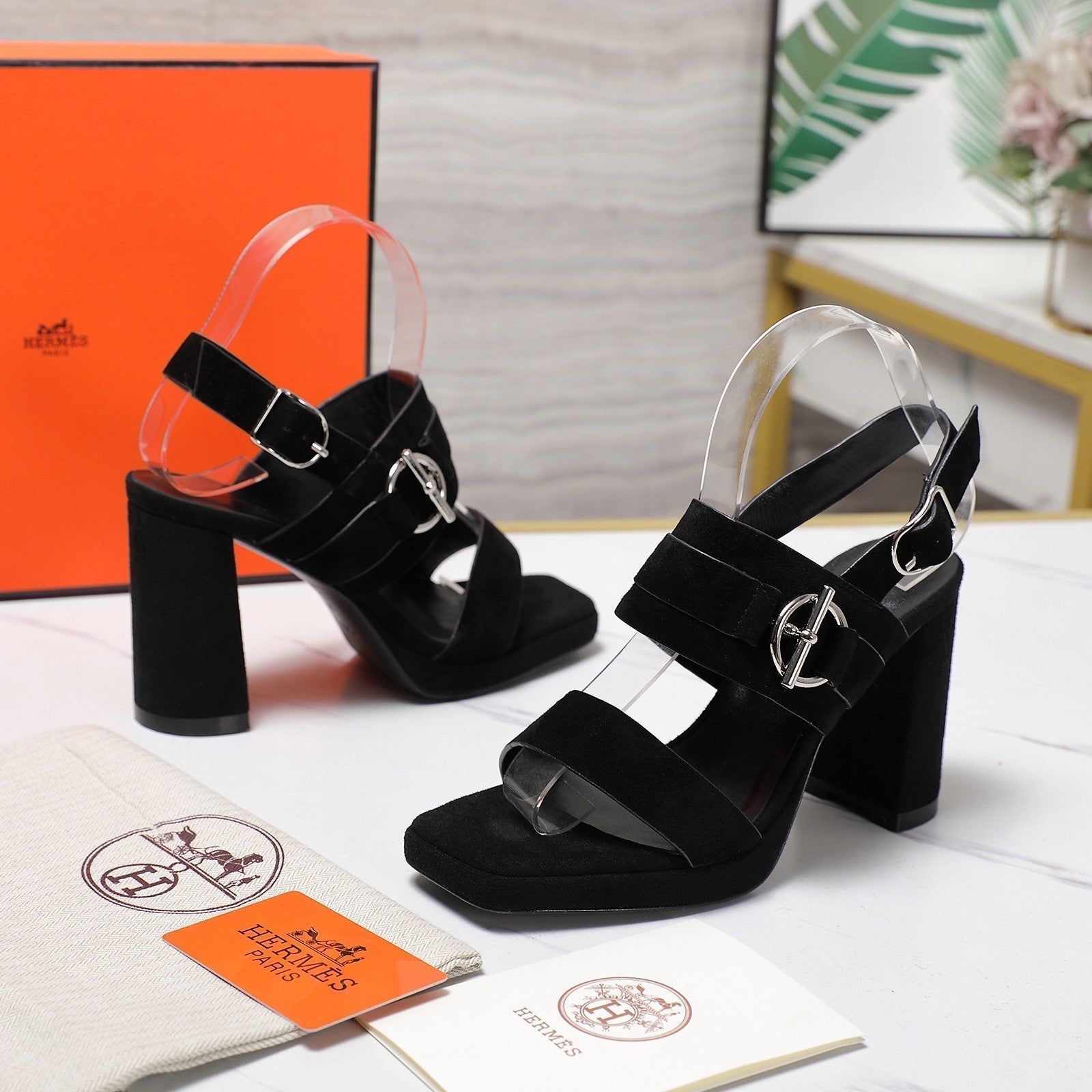 HM 25 Slingback Keen 90 Black Suede