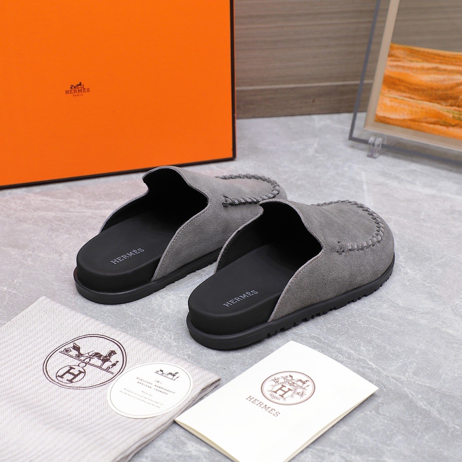 HM 25 Johan Mule Grey Suede