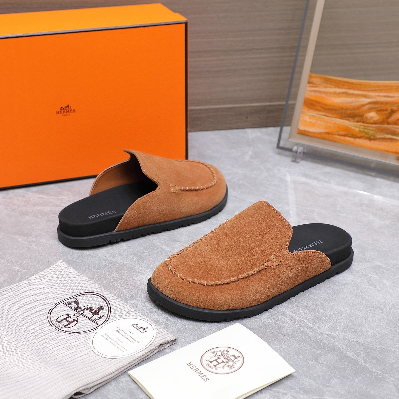 HM 25 Johan Mule Brown Suede