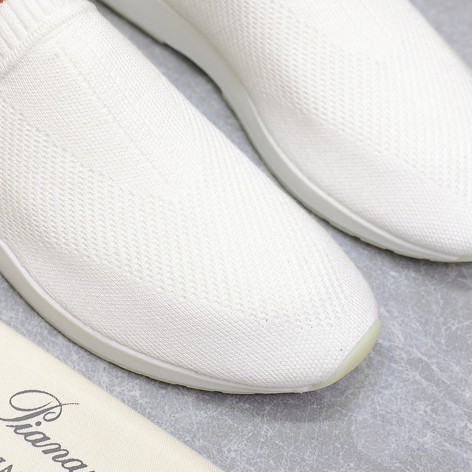 LP lady Flexy Walk Sneaker White Wool And Calfskin 310444