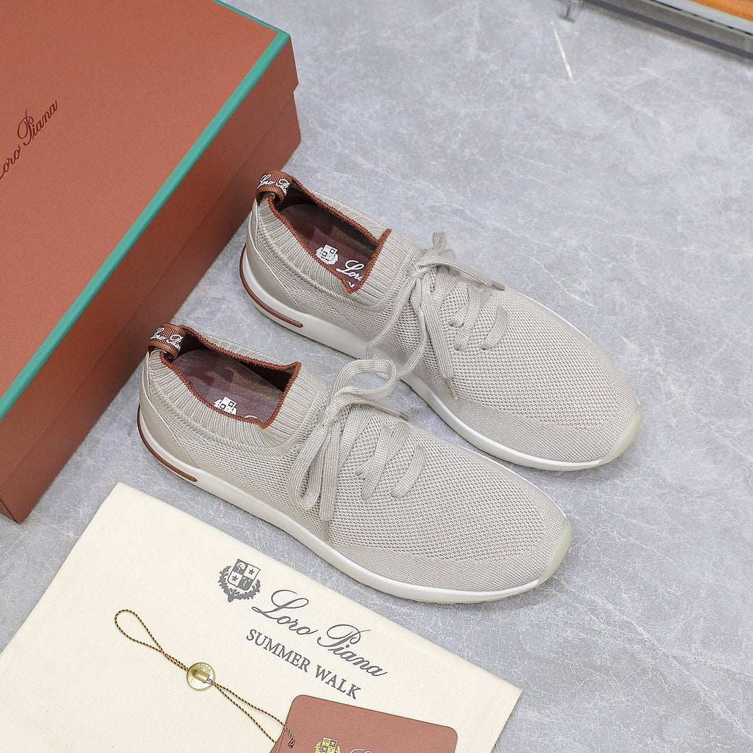 LP lady Flexy Walk  Sneaker Power Pearl mix Orange Wool And Calfskin 310447