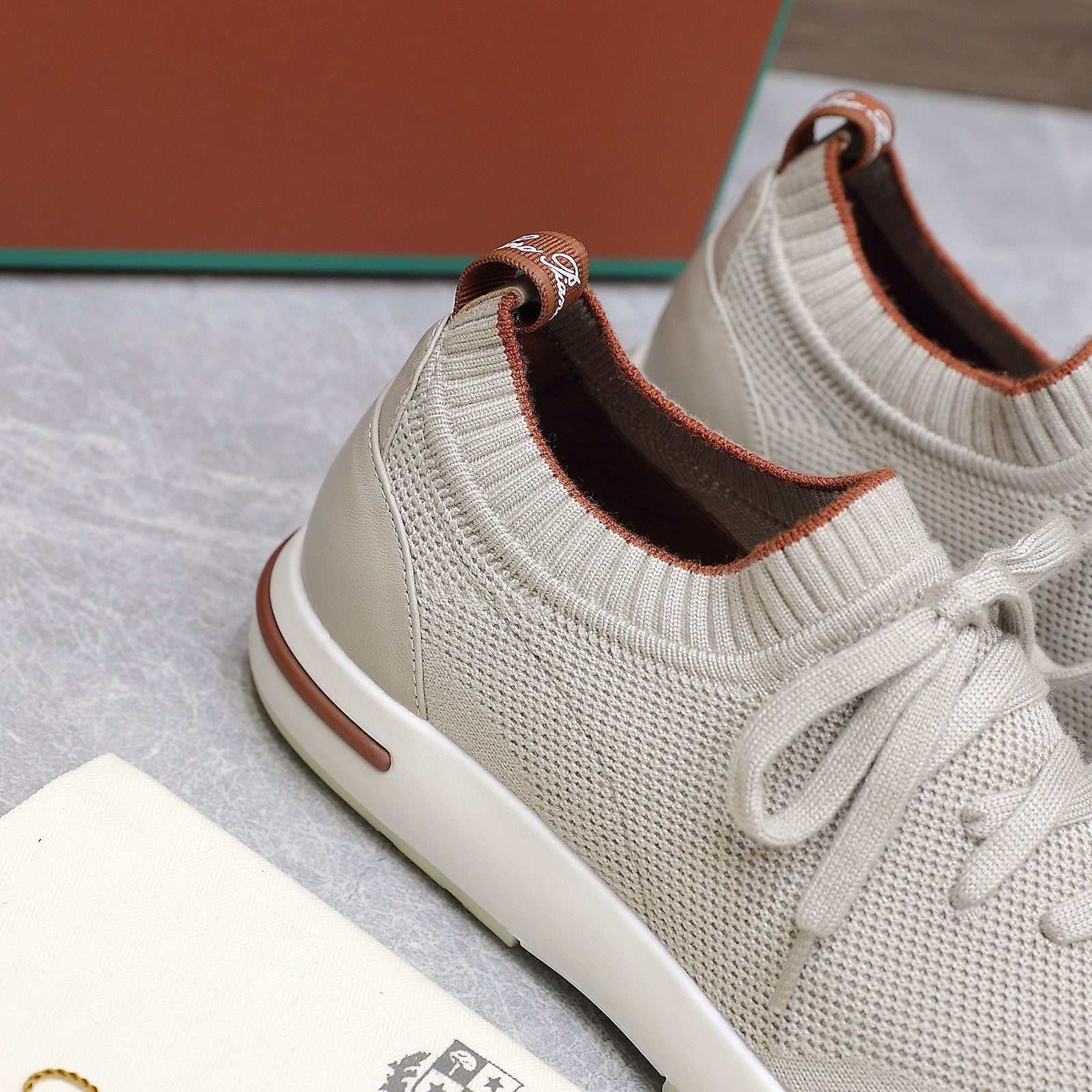 LP lady Flexy Walk  Sneaker Power Pearl mix Orange Wool And Calfskin 310447