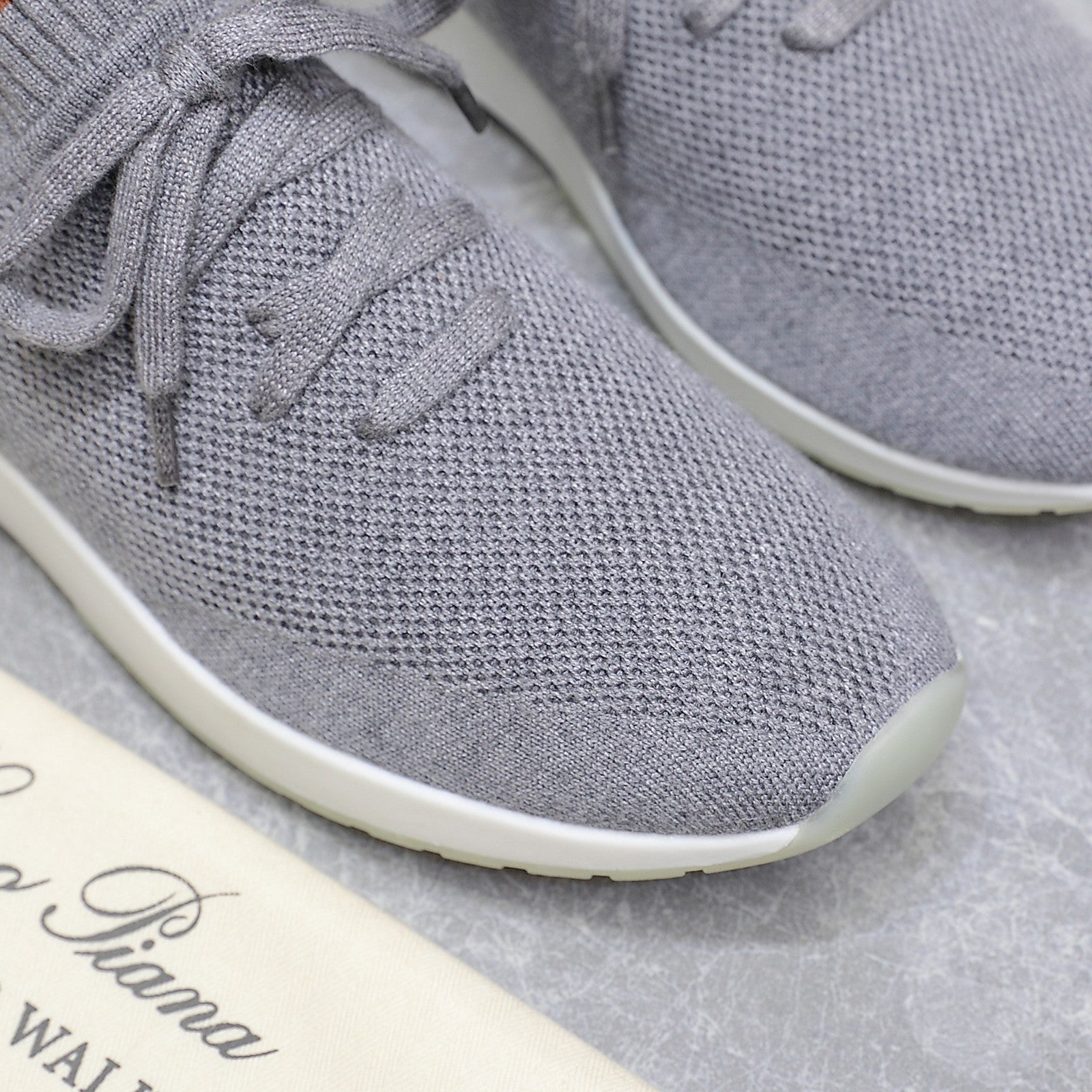 LP lady Flexy Walk  Sneaker Gray mix Orange Wool And Calfskin 310448