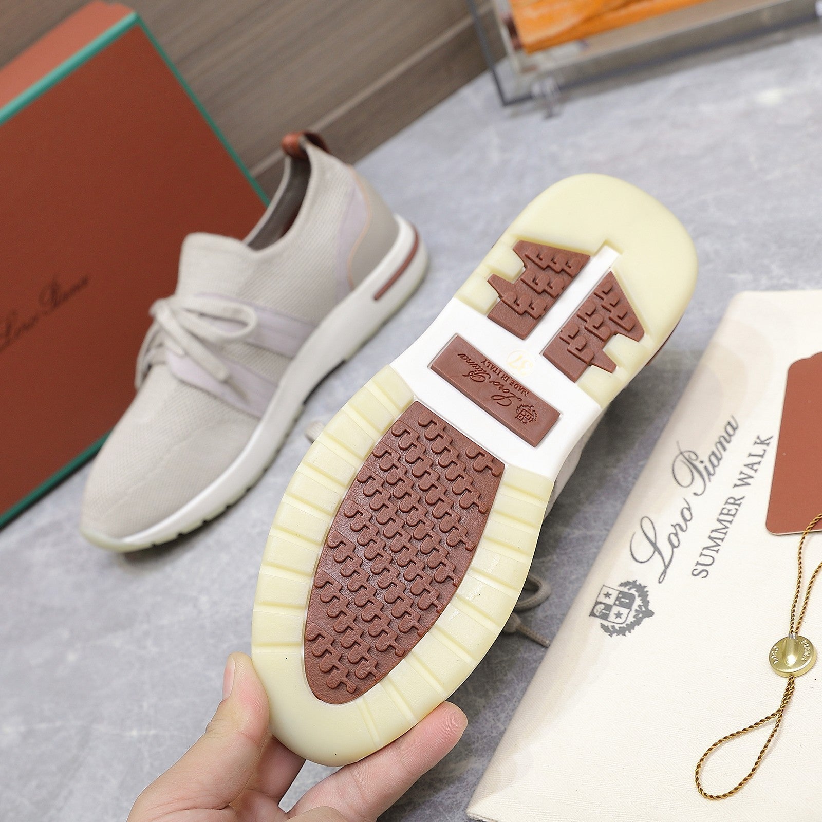 LP lady Flexy Walk  Sneaker Power Pearl Wool And Calfskin 310452