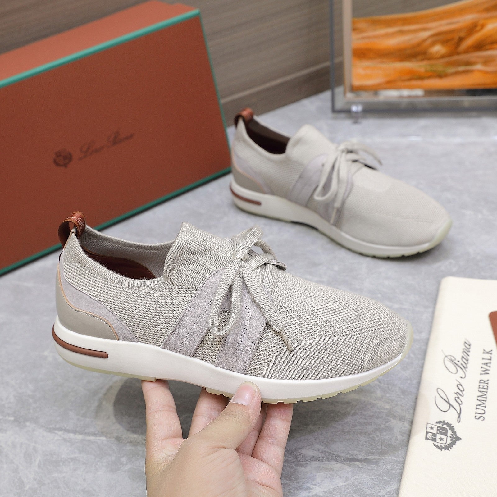 LP lady Flexy Walk  Sneaker Power Pearl Wool And Calfskin 310452