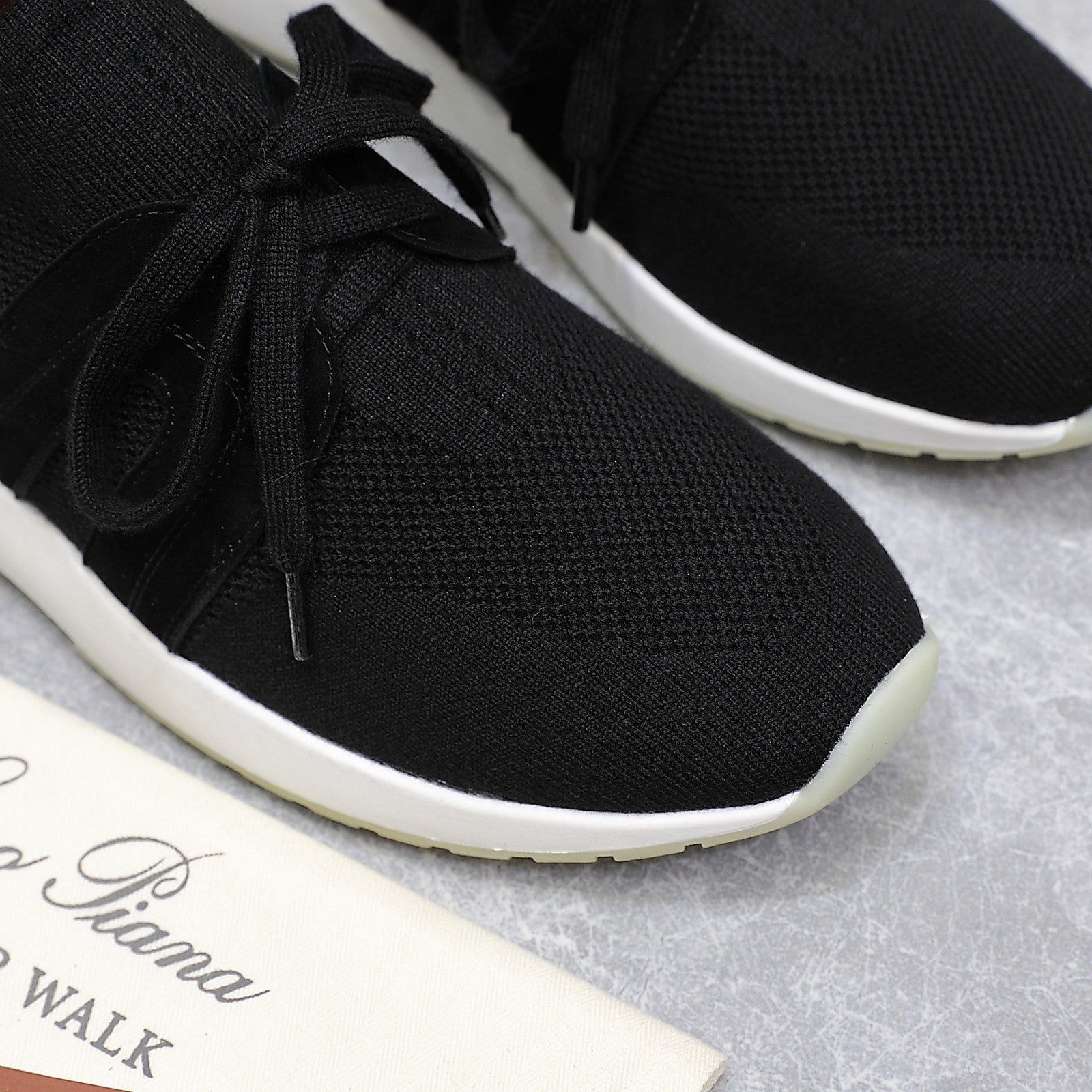 LP lady Flexy Walk Sneaker Black Wool And Calfskin 310456