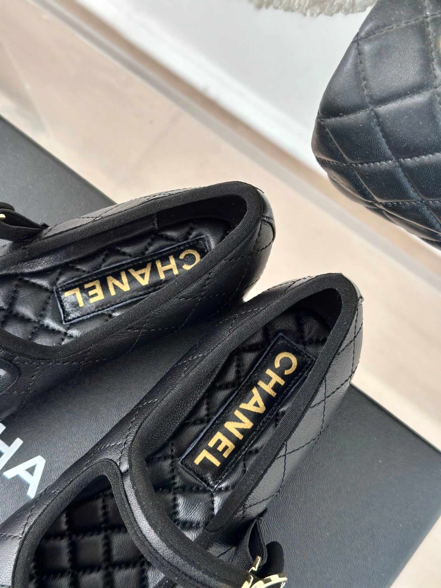 mary janes black quilted lambskin