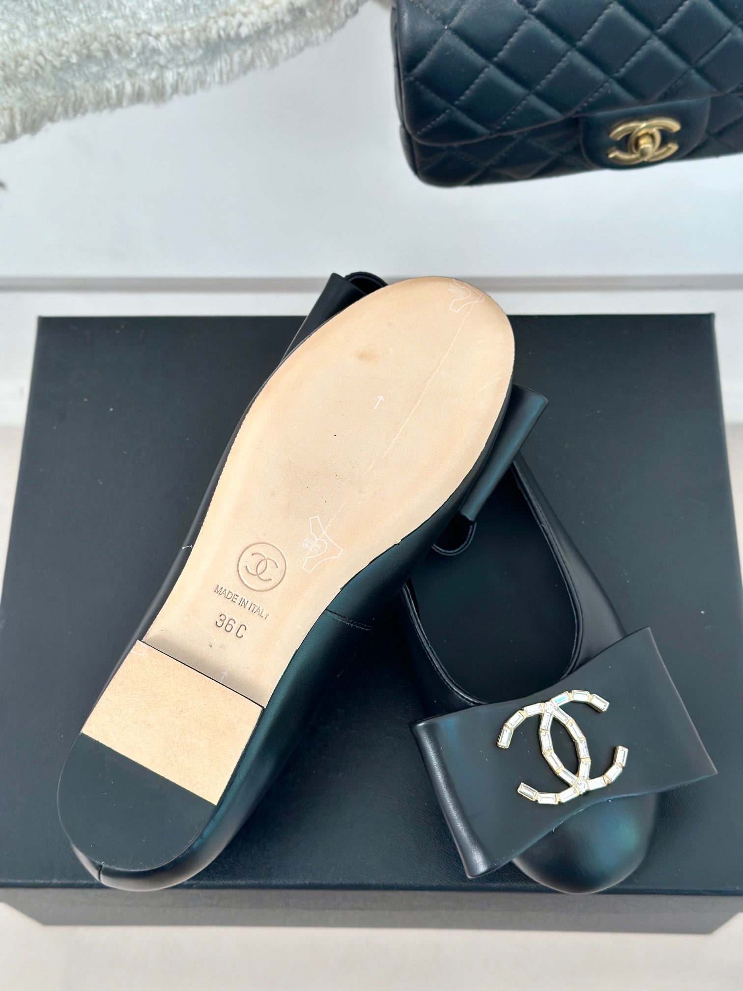 CC Mary Jane Black Lambskin