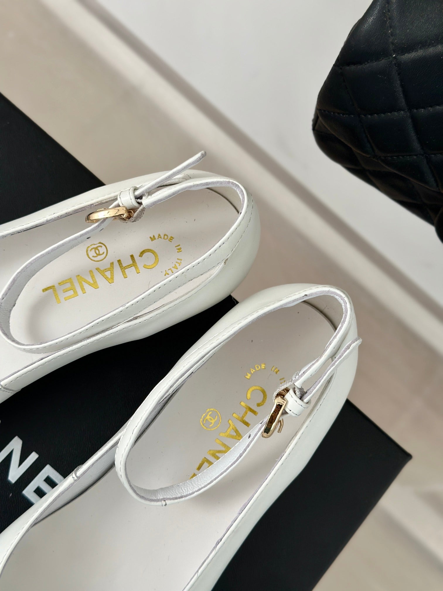 CC Mary Jane White Round Nose Lambskin