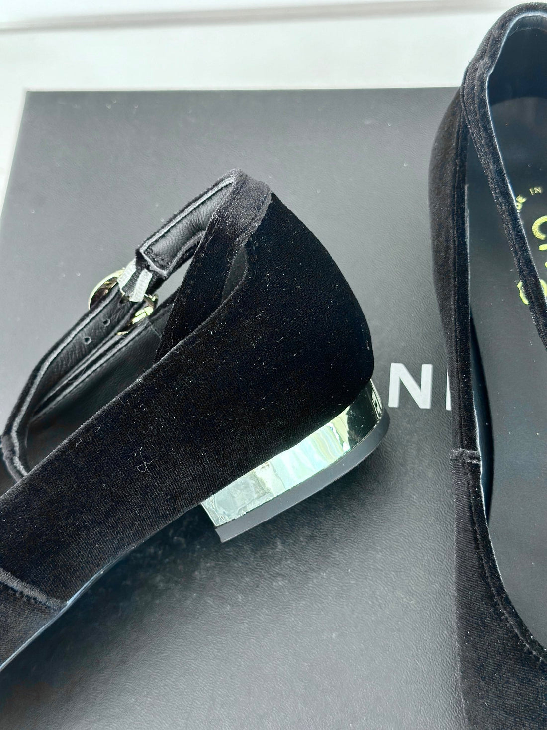 CC Mary Jane Plain Black Round Nose Suede And Lambskin