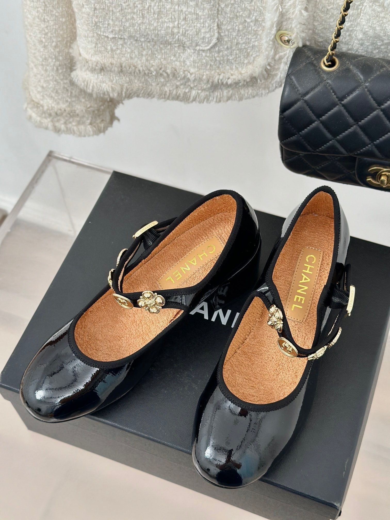 CC High Mary Jane Glossy Black Lambskin