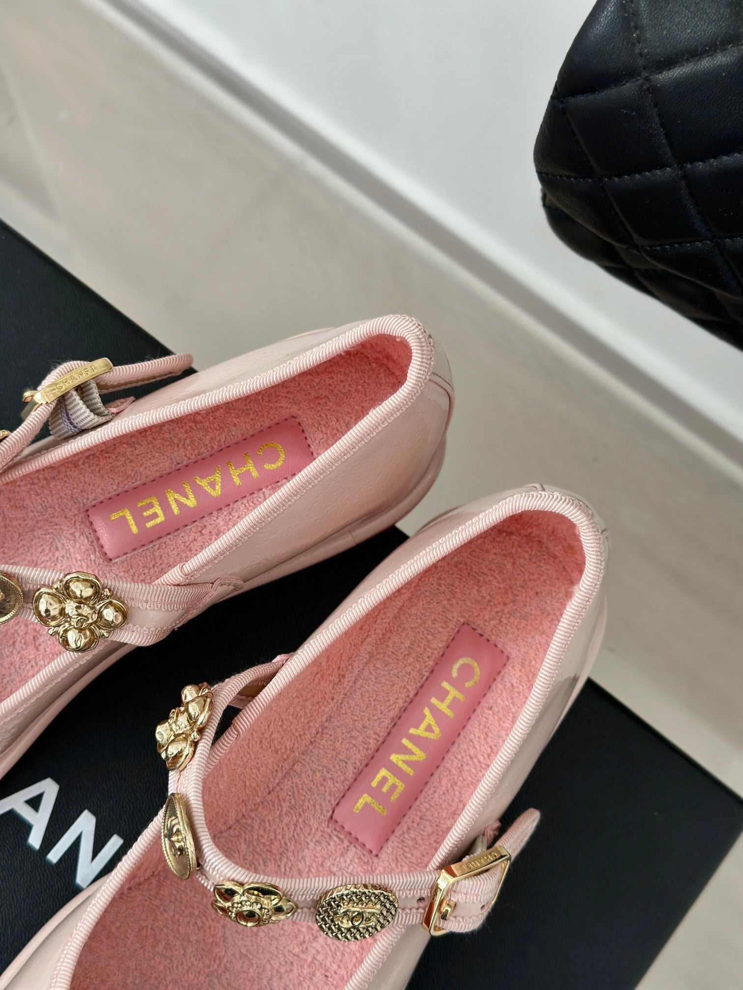 CC Mary Jane Glossy Pastel Pink Cowhide And Lambskin