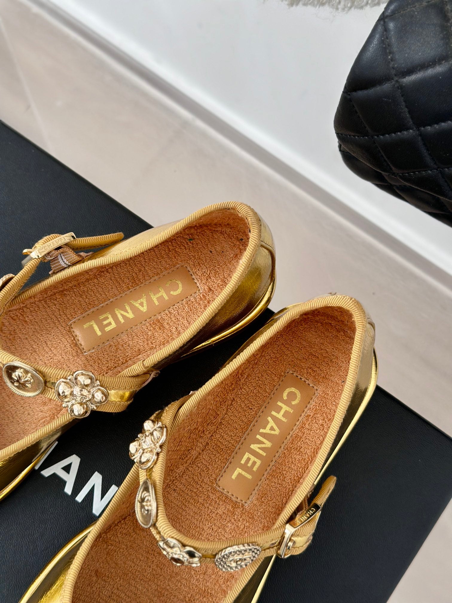 CC Mary Jane Gold Cowhide And Lambskin