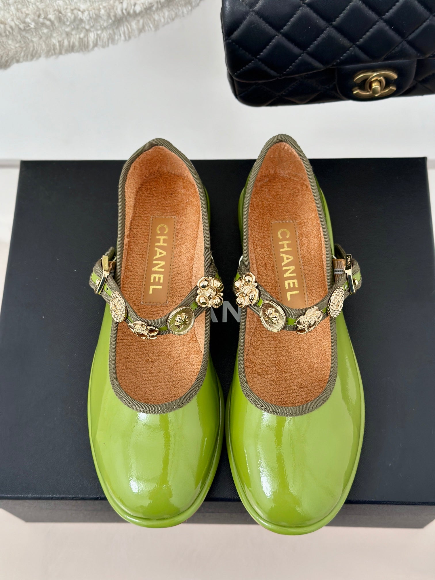 CC Mary Jane Glossy Young Green Cowhide And Lambskin