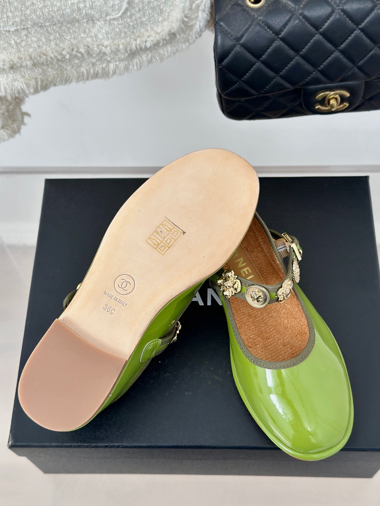 CC Mary Jane Glossy Young Green Cowhide And Lambskin