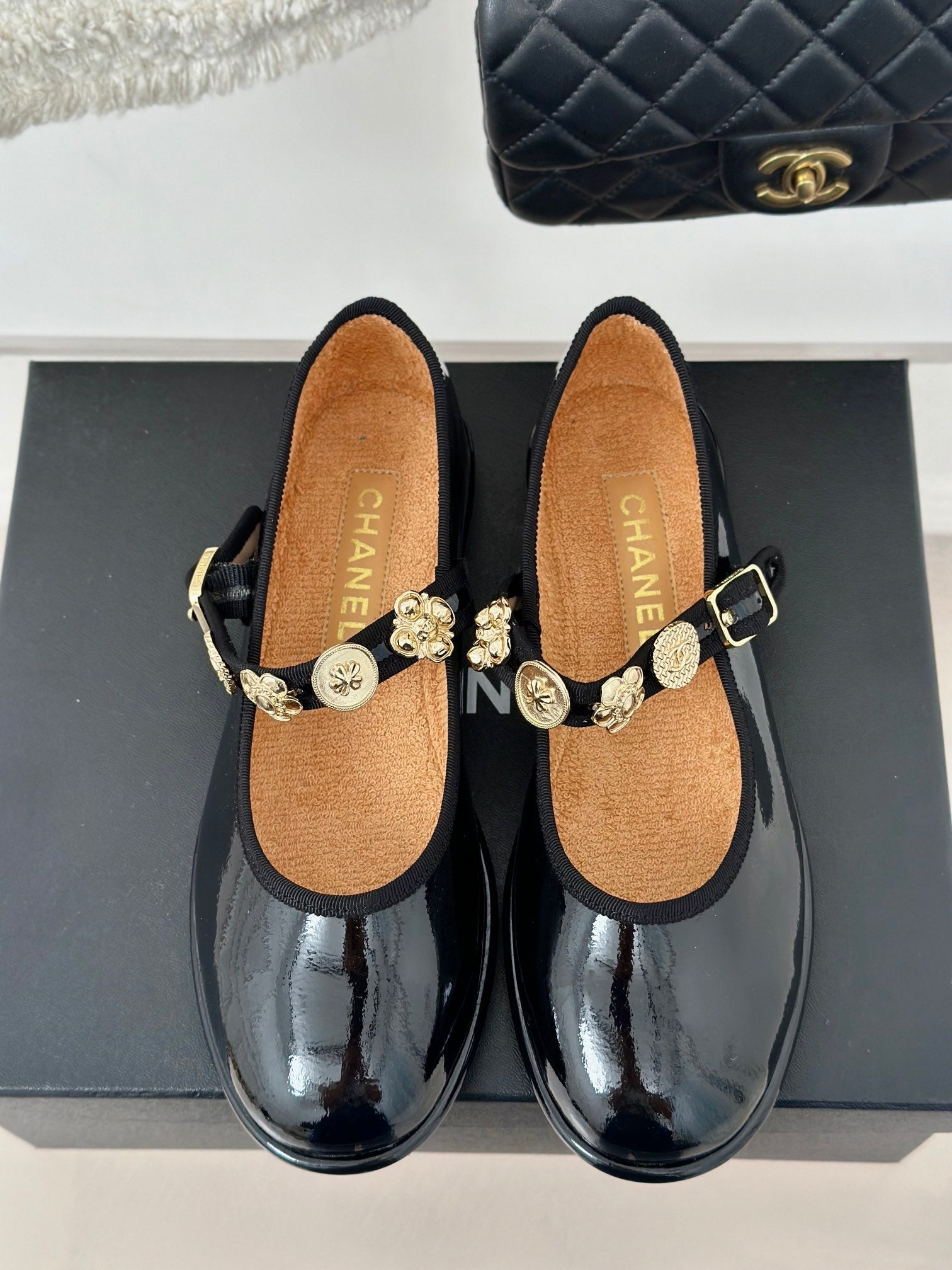 CC Mary Jane Glossy Black Cowhide And Lambskin