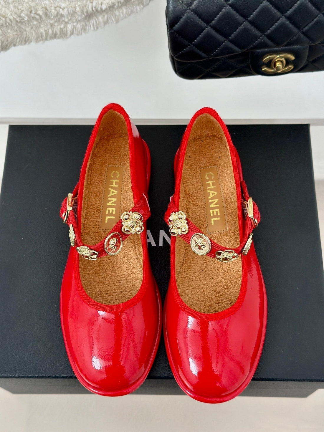 CC Mary Jane Glossy Bright Red Cowhide And Lambskin