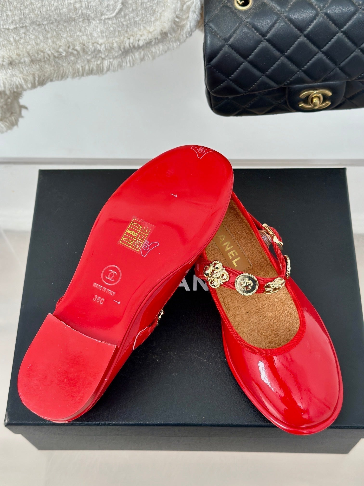 CC Mary Jane Glossy Bright Red Cowhide And Lambskin