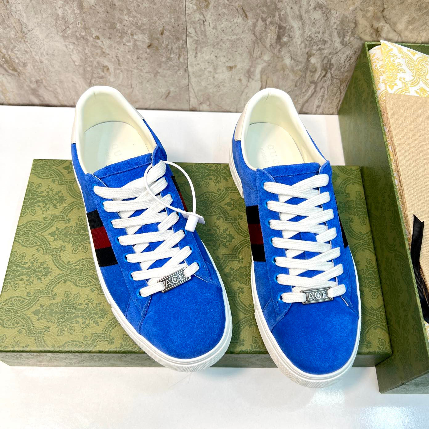 GG Men's ACE Sneaker Blue Suede 525962